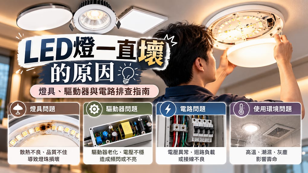 LED燈一直壞的原因：燈具、驅動器與電路排查指南