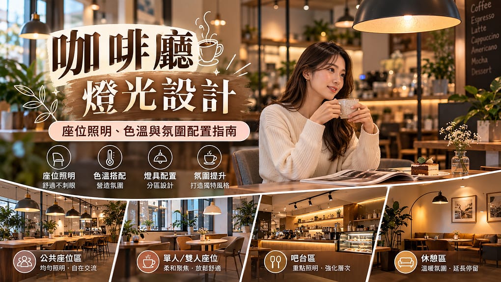 咖啡廳燈光設計：座位照明、色溫與氛圍配置指南