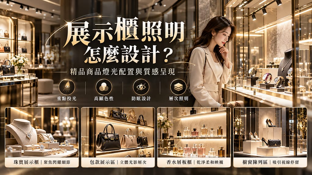 展示櫃照明怎麼設計？精品商品燈光配置與質感呈現