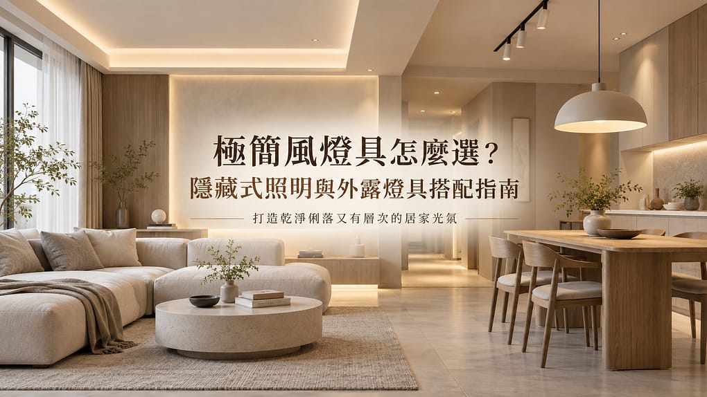 極簡風燈具怎麼選？隱藏式照明與外露燈具搭配指南