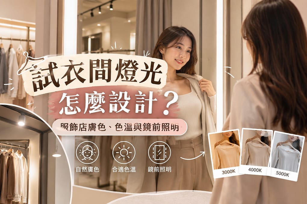 試衣間燈光怎麼設計？服飾店膚色、色溫與鏡前照明
