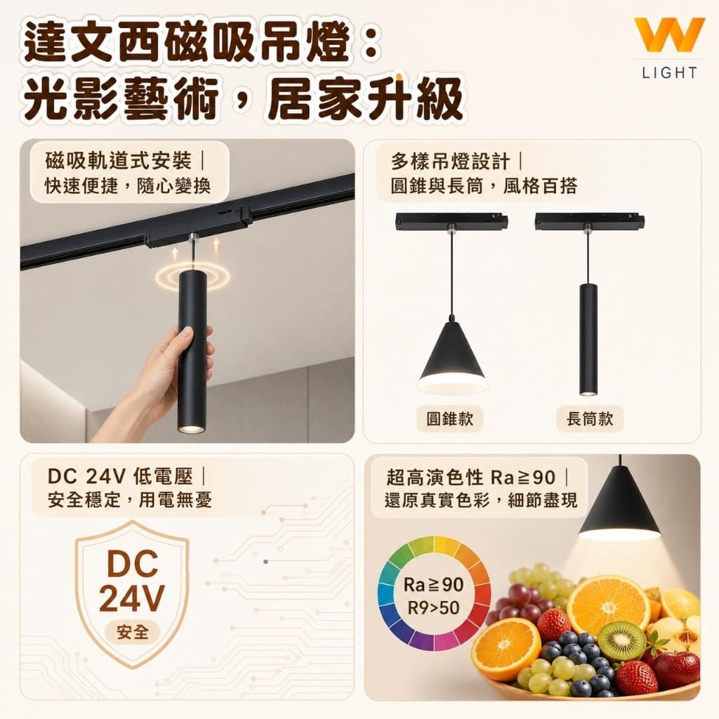 達文西磁吸吊燈|Wlighting 慶達照明