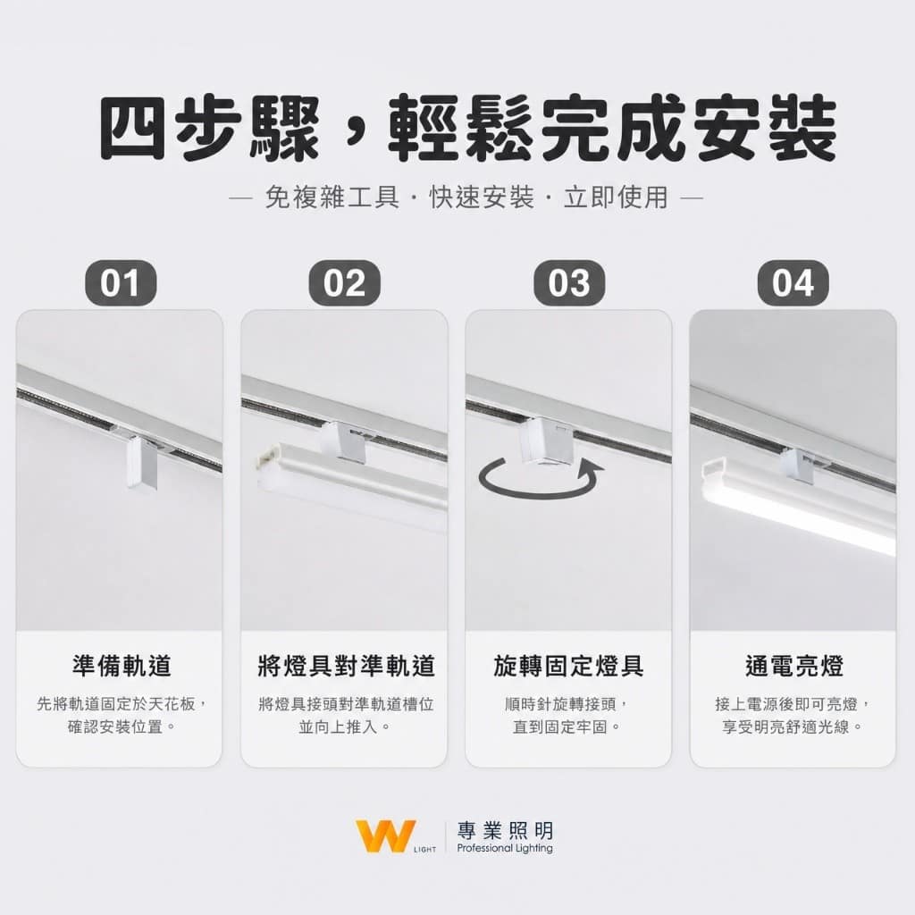T5一體式軌道燈|Wlighting 慶達照明