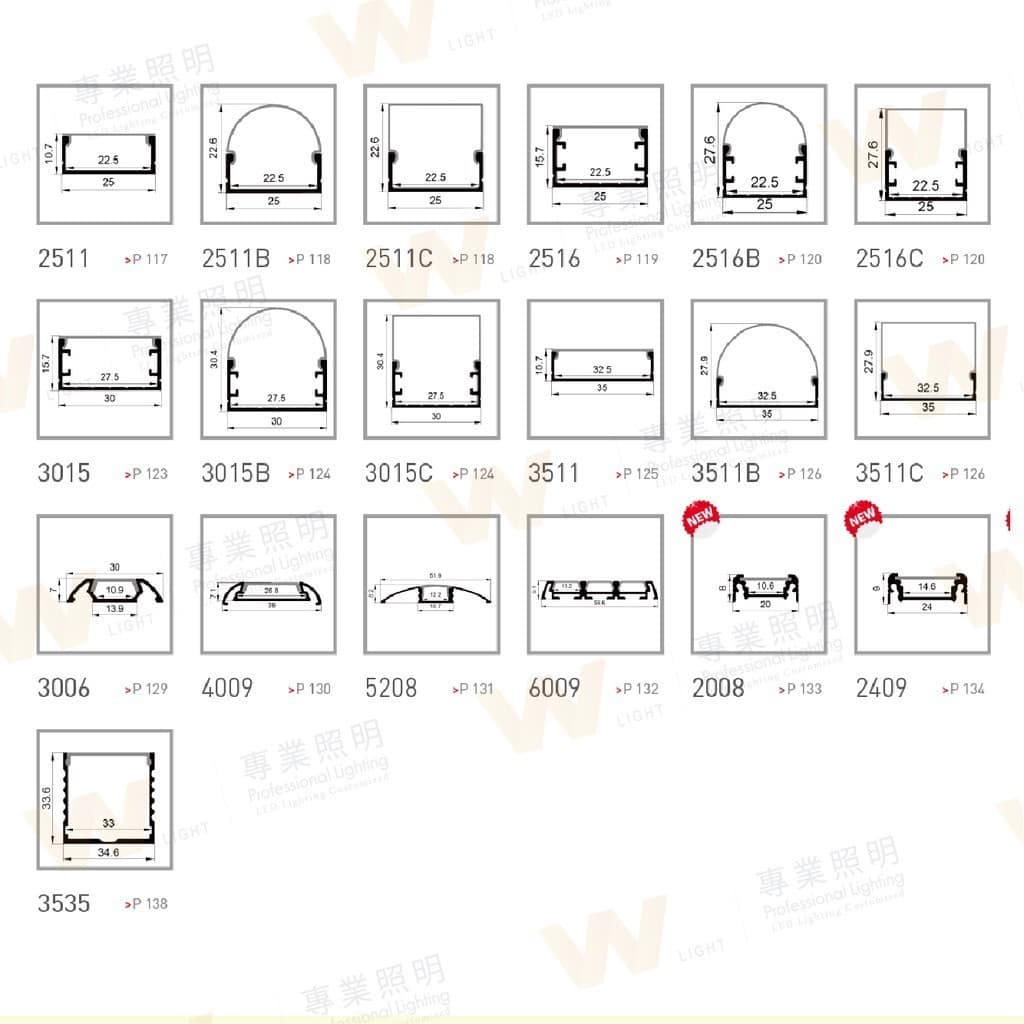 鋁條樣品(不含光源)|Wlighting 慶達照明