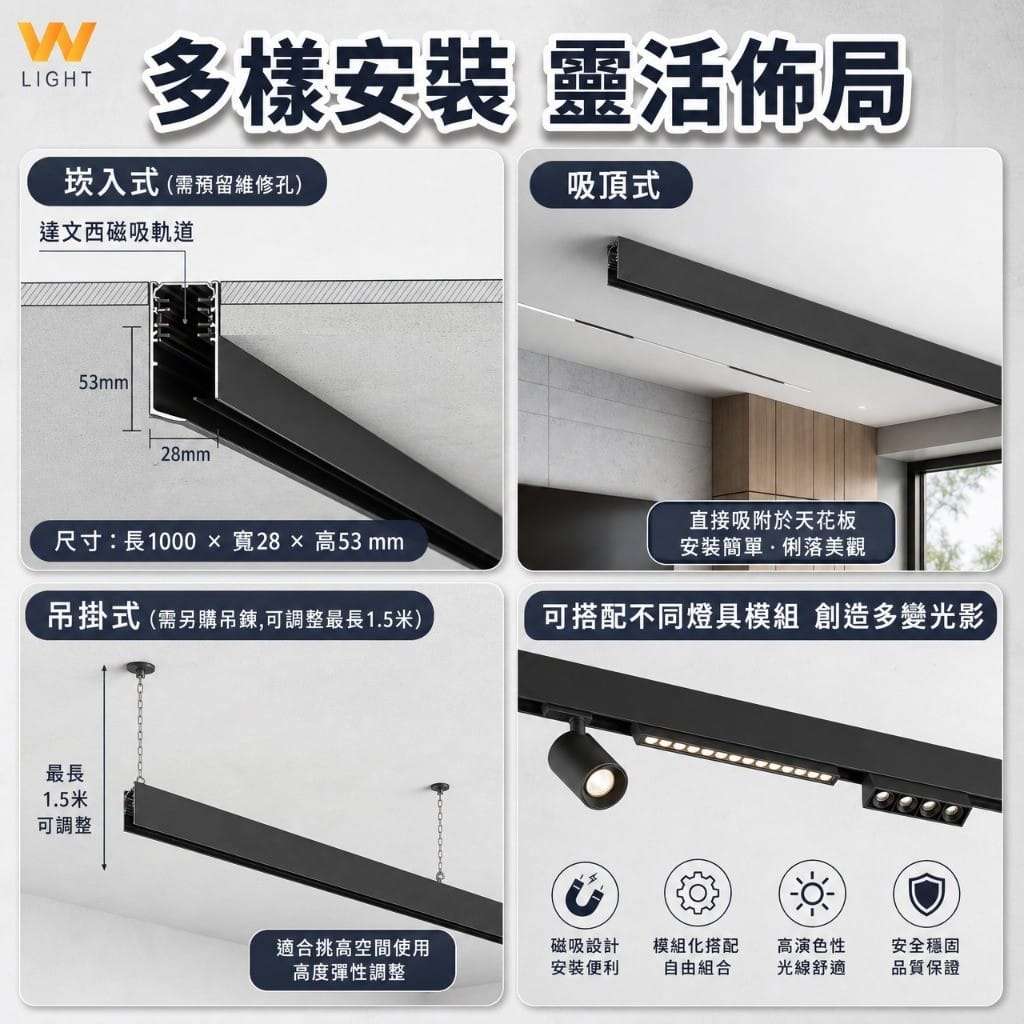 達文西磁吸軌道|Wlighting 慶達照明