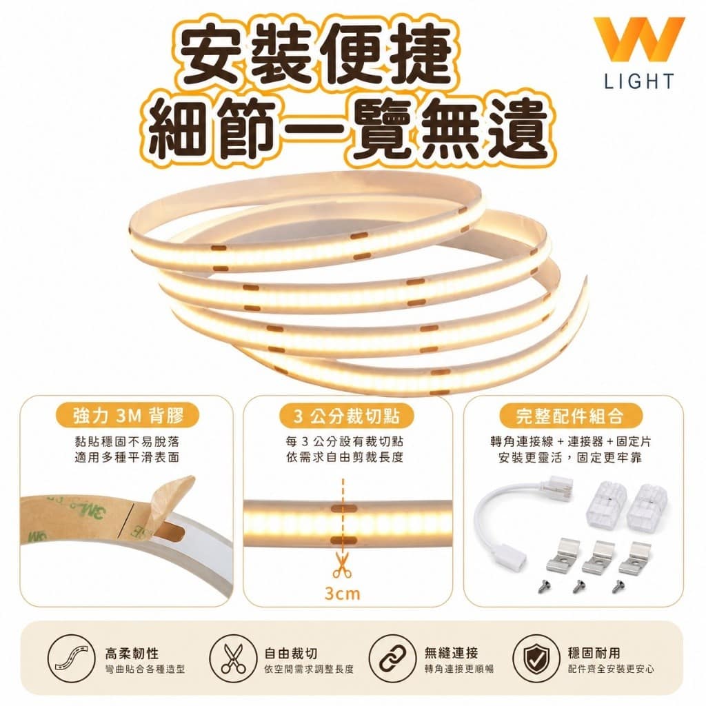 COB穩壓燈條|Wlighting 慶達照明