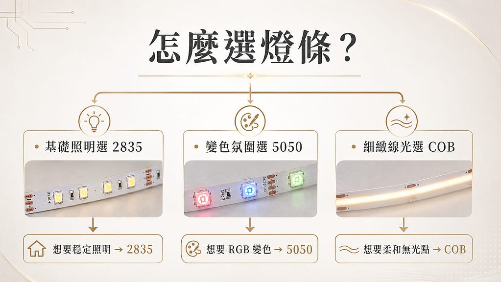 為什麼燈條會有不同型號 圖片示意 5