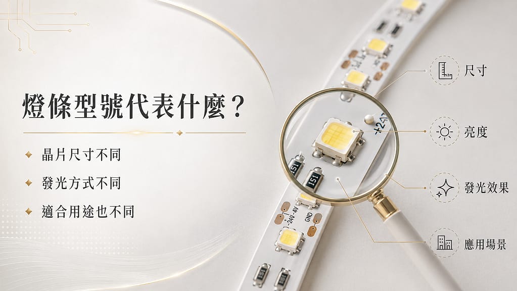 為什麼燈條會有不同型號 圖片示意 1