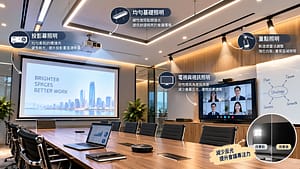 會議室燈光配置指南：投影幕、電視與視訊反光改善