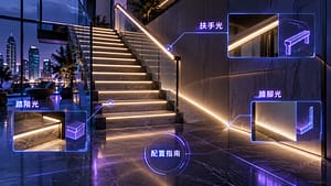 樓梯燈條配置指南：踏階、扶手與牆腳間接照明比較