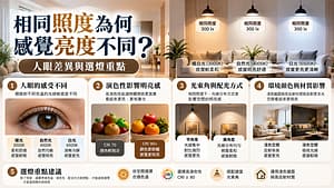 相同照度為何感覺亮度不同？人眼差異與選燈重點