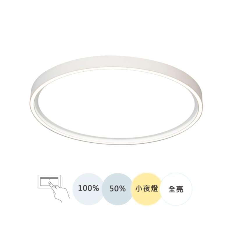 雪晴全光譜壁切調光吸頂燈|模擬自然光打造健康舒適照明環境